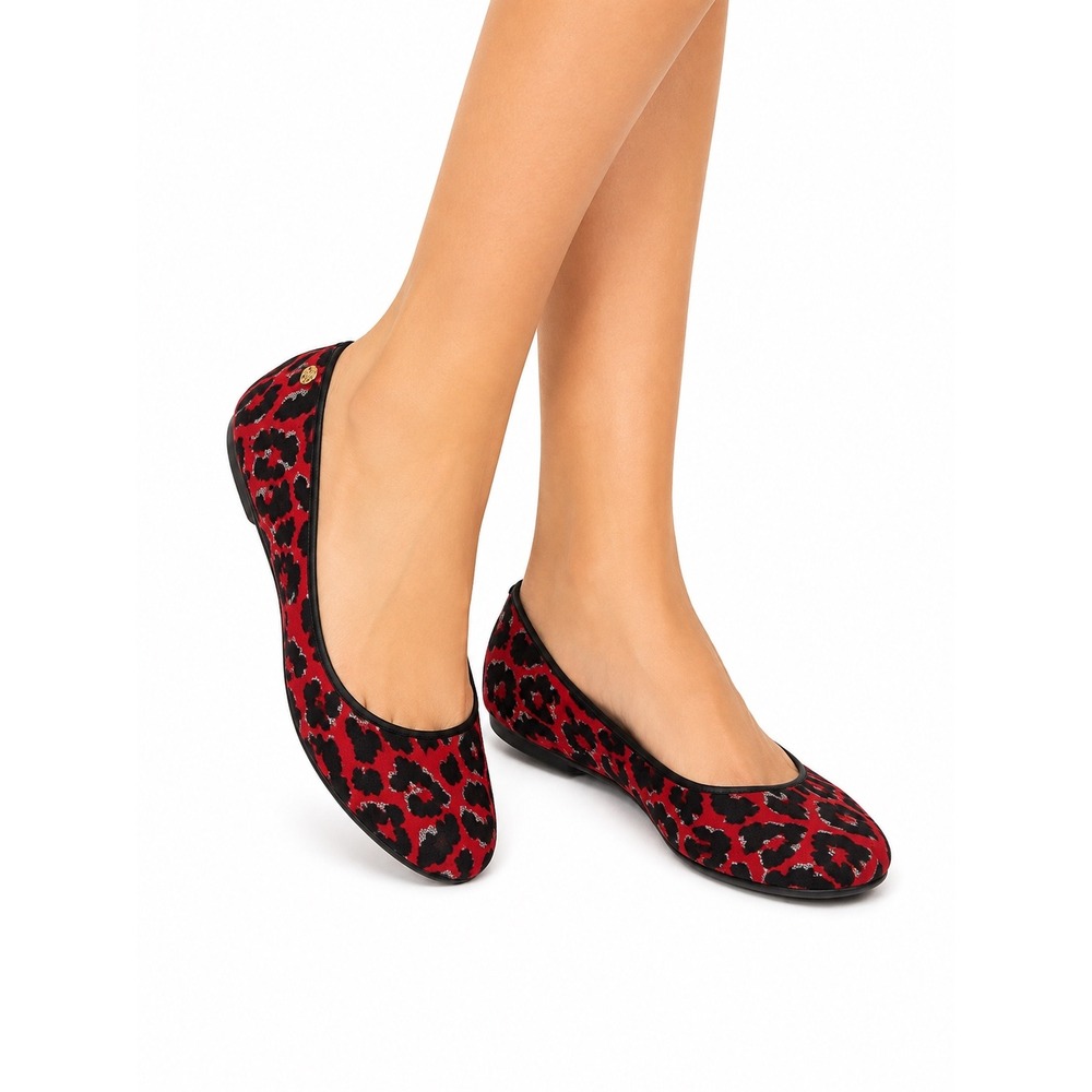 Ann Taylor Vintage Y2K Chic Red Leopard Print Ballet Flats Women's Size 9.5M